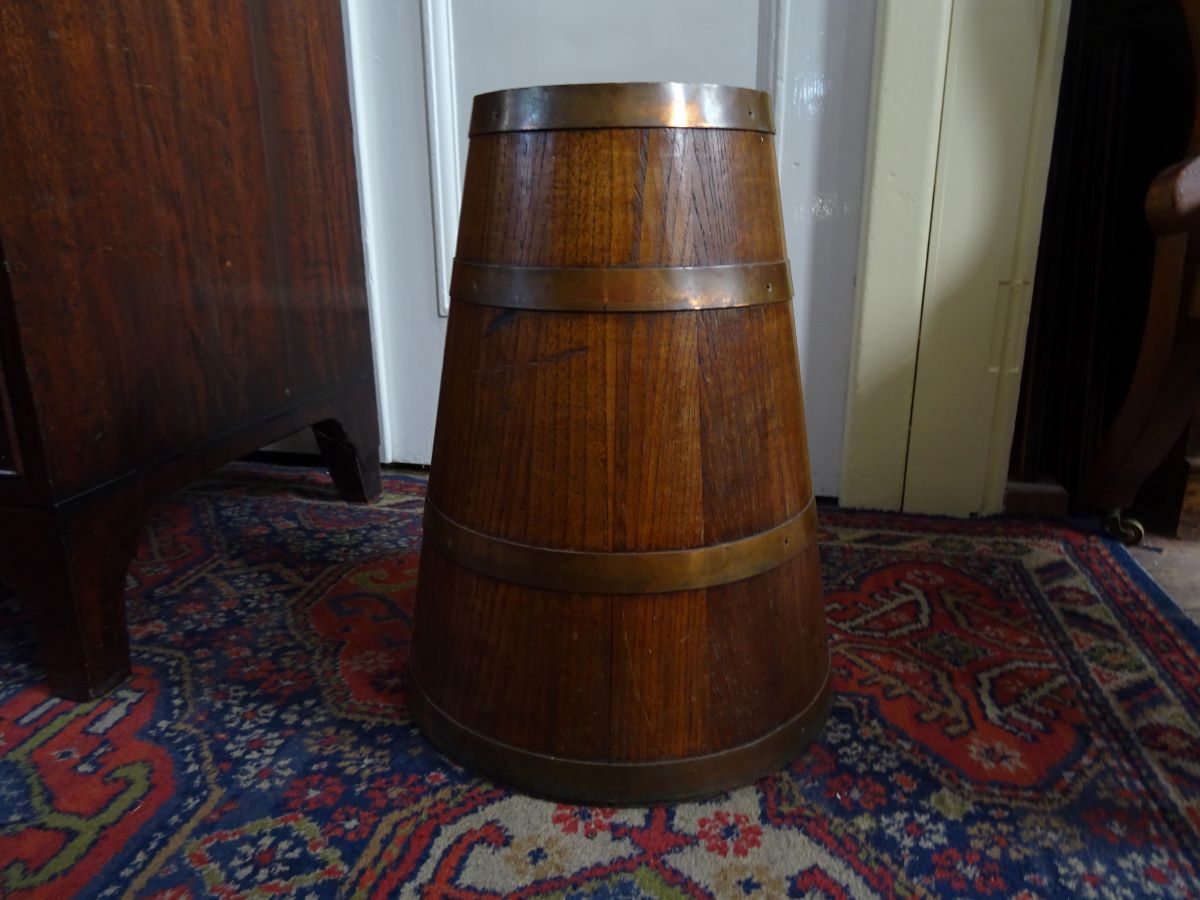 Oak coopered stick stand